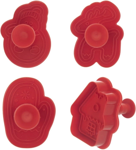 Orion uitsteekvormpjes voor kerstkoekjes met stempel, 4 stuks