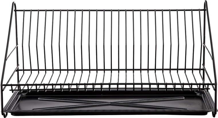 Etagère-afdruiprek voor servies 50 cm met lekbak, zwart