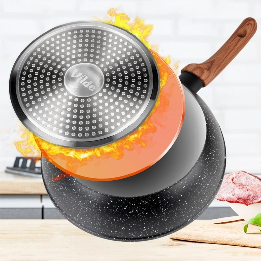 Antiaanbak granieten oppervlak voor koken met een minimum aan vet