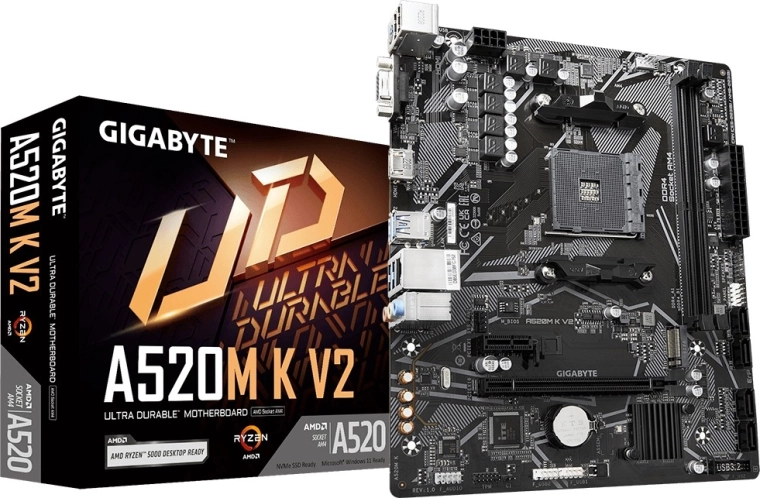 Gigabyte a520m k v2 moederbord am4 mATX