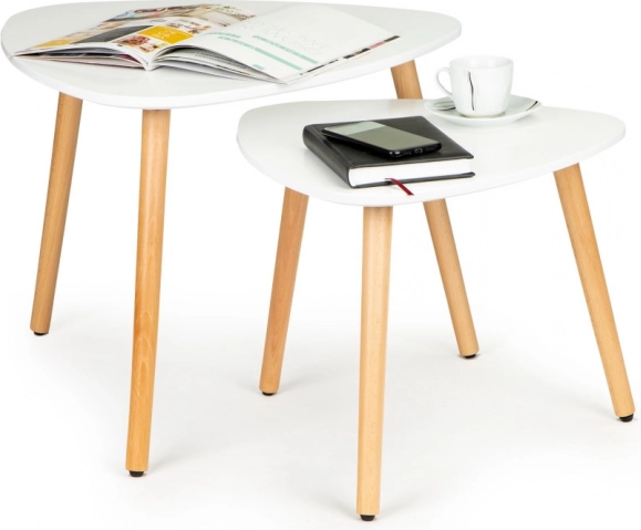 Set van 2 Scandinavische salontafels wit