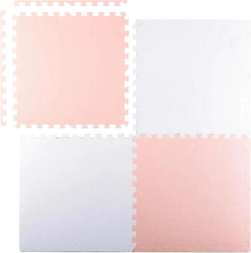 Ricokids schuim puzzelmat 60 × 60 cm, 4 stuks (perzikwit)