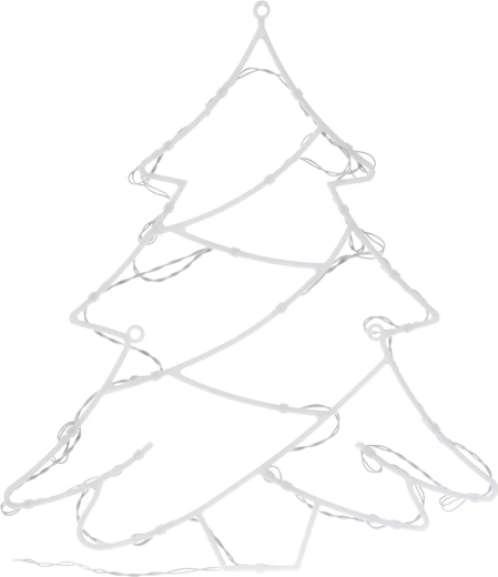 Verlichte raamdecoratie kerstboom 24 LED 36 × 41 cm