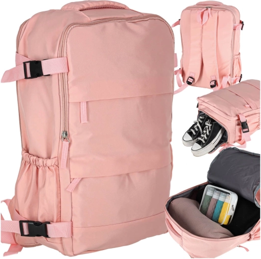 Roze reis-handbagage-rugzak 45 × 30 cm