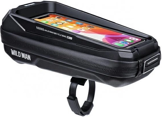 Wildman MS33 stevige fietstas voor op de stuurpen met telefoonhouder 0,6 l