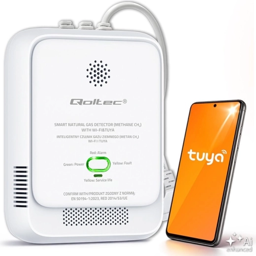 Slimme aardgaslekdetector CH4 met Wi‑Fi TUYA en LED‑alarm 85 dB