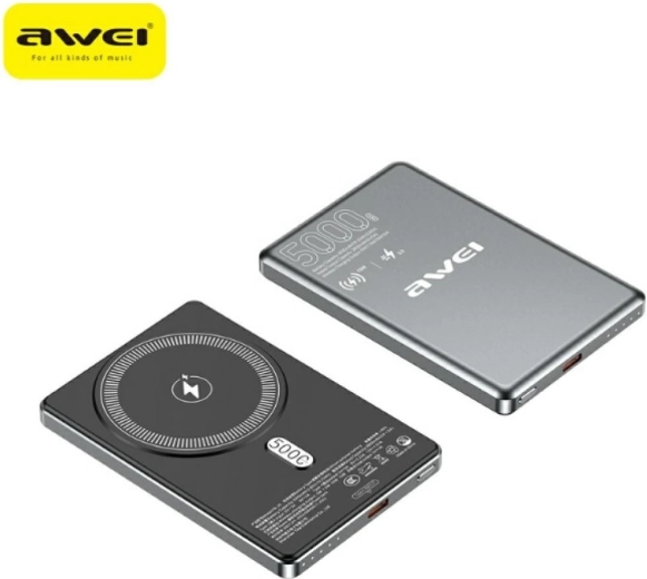 Awei PA-30 MagSafe-powerbank 5000 mAh grijs