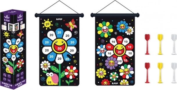 Magnetisch doel, dubbelzijdig met pijlen - kleurrijke bloem