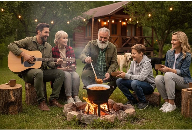Stabiel koken boven open vuur