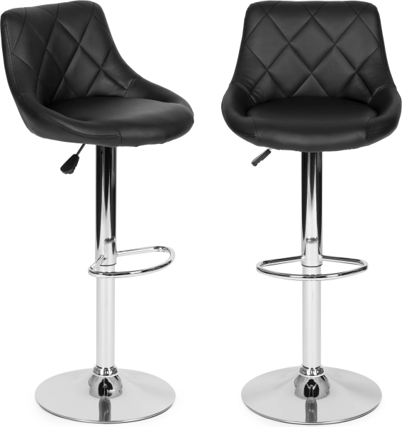 Moderne draaibare barkruk met verstelbare hoogte en chromen details