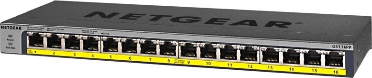 NETGEAR Schakelaar GS116PP 16x GE PoE+ Niet-Beheerbaar
