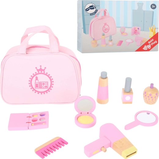 Houten cosmeticaset met make-upaccessoires in etui Small Foot