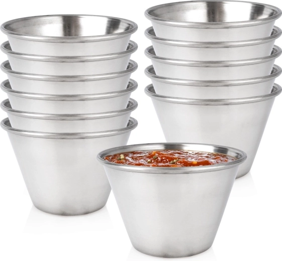Vilde roestvrijstalen schaaltjes voor dips en sauzen 100 ml (12 stuks)