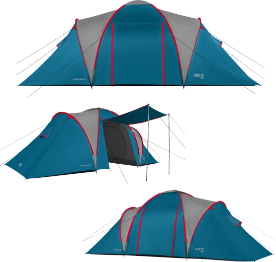 Twee slaapcabines en een grote voortent