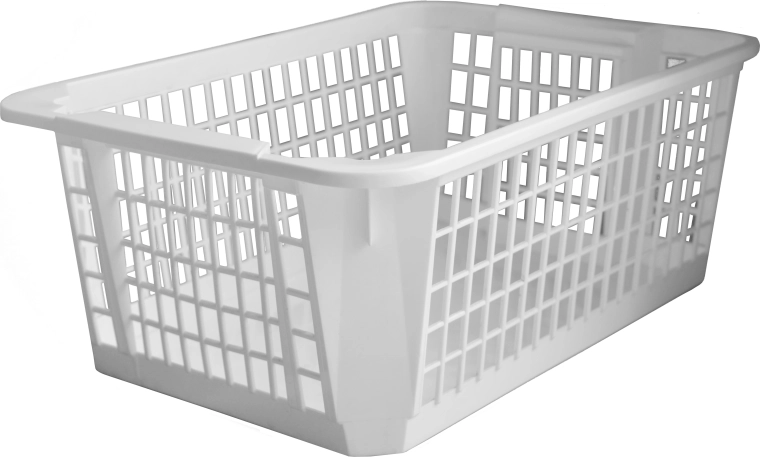 Kunststof stapelbare mand 36 × 26 × 14 cm, wit