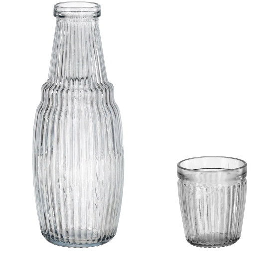 Set karaf en glas voor dagelijkse hydratatie