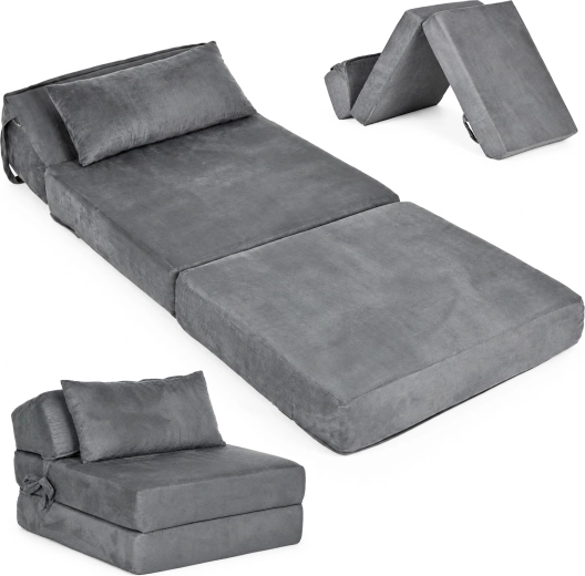 Opvouwbare schuimfauteuil en matras 2-in-1 ModernHome 190 × 70 cm