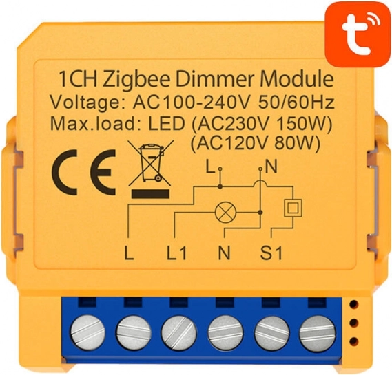 Slimme ZigBee-inbouwschakelaar voor stopcontact Avatto ZDMS16-1 TUYA