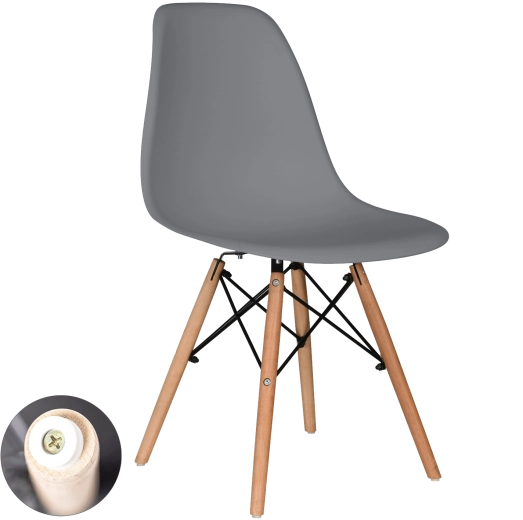 Natuurlijke beukenhouten poten en metalen versteviging