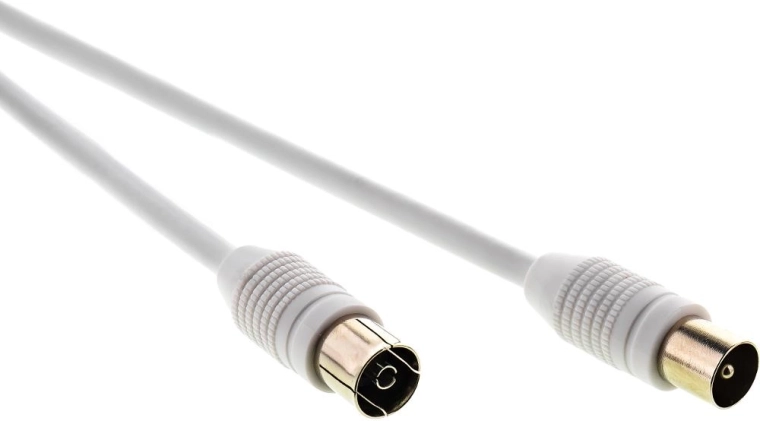 Sencor coaxiale antennekabel IEC-stekker–bus 7,5 m wit