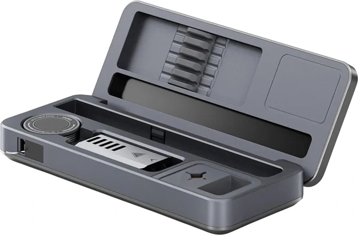 Draagbare case en organisatie van accessoires