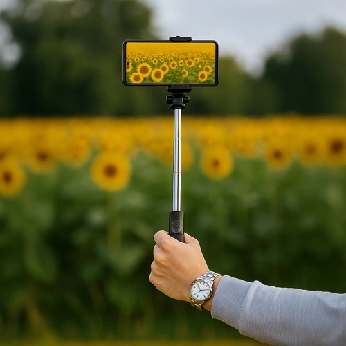 360° draaibare telefoonhouder en telescopische constructie