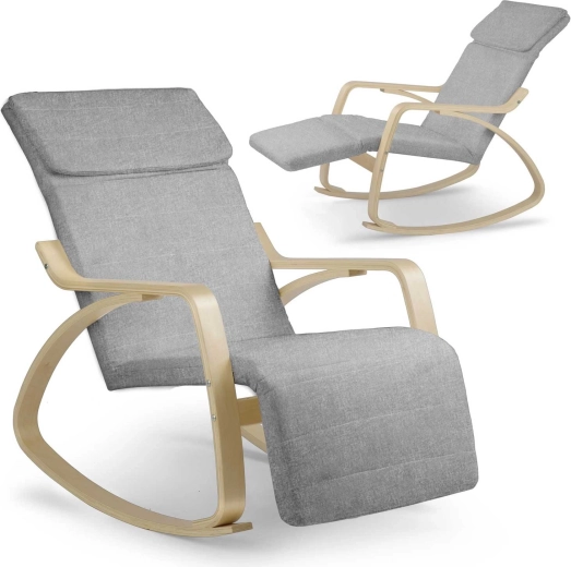Schommelende relaxfauteuil Suzi – Lichtgrijs