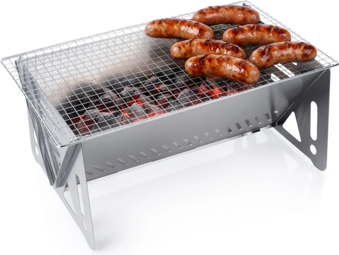 Opvouwbare roestvrijstalen houtskoolbarbecue Vilde 40 × 24 cm