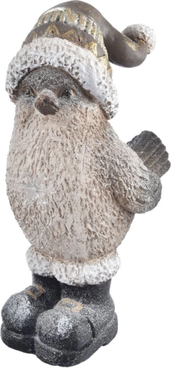 Keramische decoratieve vogel met LED-verlichting bruin 44 cm
