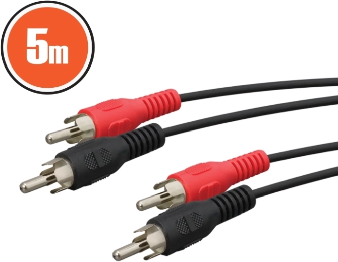 RCA-audiokabel 5 m rood en zwart