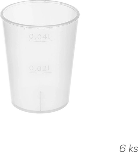 Maatbekertje voor vloeistoffen 50 ml van UH-kunststof (6 stuks)