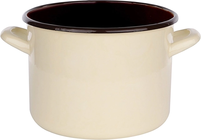 Geëmailleerde pan Silesia 2,2 l 16 cm crème met donkere binnenkant