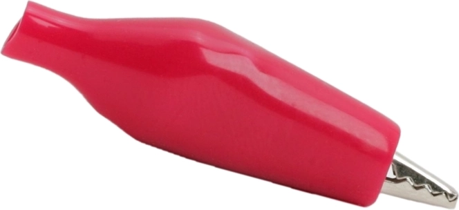 Mini-krokodillenklem met rode pvc-isolatie