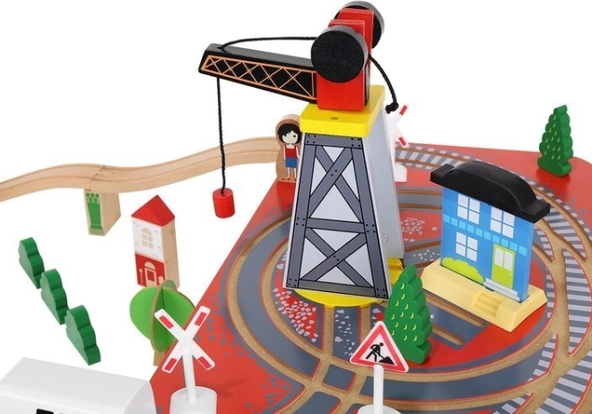 Overslagplaats met kraan voor interactief spel