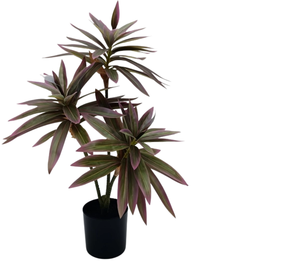 Kunstbamboe in bloempot, roze-groen, 65 cm