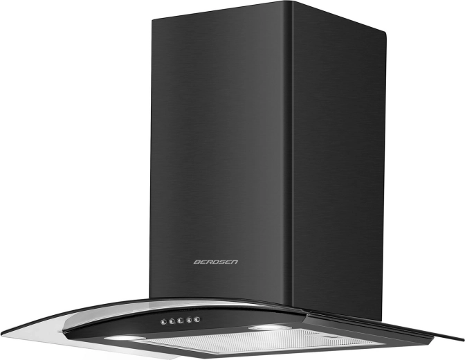 Elegant glazen design en rvs in zwarte uitvoering