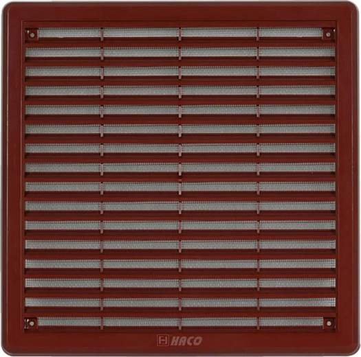 Ventilatierooster met gaas 250 × 250 mm – Bruin