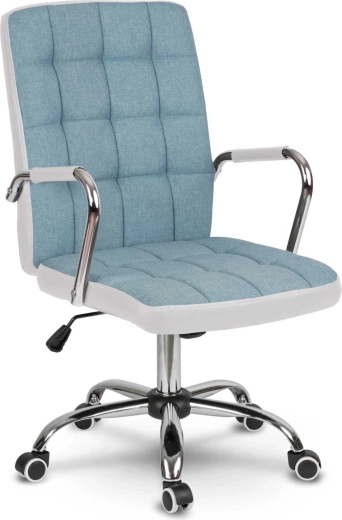 Kantoorstoel Benton blauw-wit