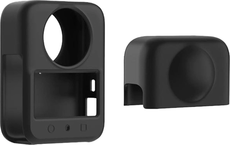 Siliconen beschermhoes en lensdop voor dji osmo 360 (zwart)