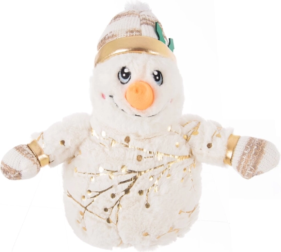 Staande pluchen sneeuwpop wit 30 cm
