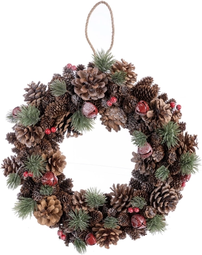 Decoratieve krans met dennenappels BELL 40 cm
