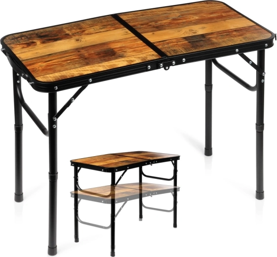Vilde opvouwbare campingtafel 2-in-1 met verstelbare hoogte 80 × 40 cm
