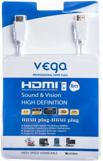Vega HDMI-kabel 8 m wit