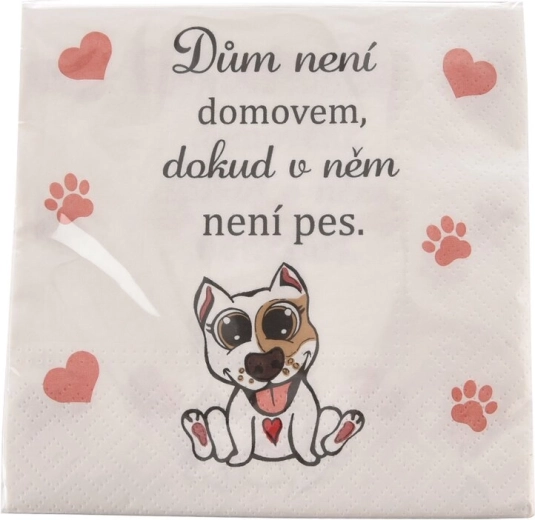 Papieren wegwerpservetten Dog home 33 × 33 cm, 20 stuks