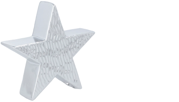 Kerstdecoratieve figuur zilveren ster 13,5 × 4 × 12,8 cm