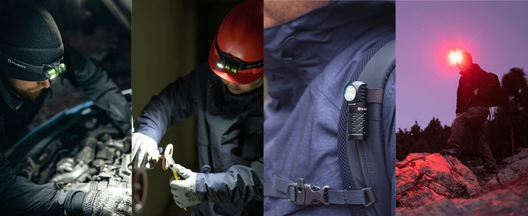 Twee lichtkleuren: wit en rood