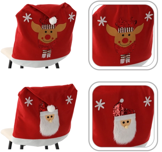 Kerststoelhoes voor de rugleuning, mix van motieven - 1 stuk