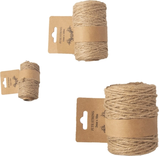 Juten touw van natuurlijke jute – set van 3 varianten