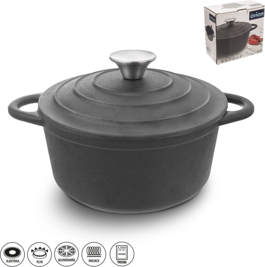 Gietijzeren pan met deksel 2,7 l