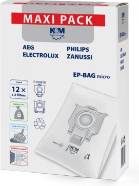 Micro-stofzakken voor stofzuigers 12+2 EP-BAG Maxi Pack